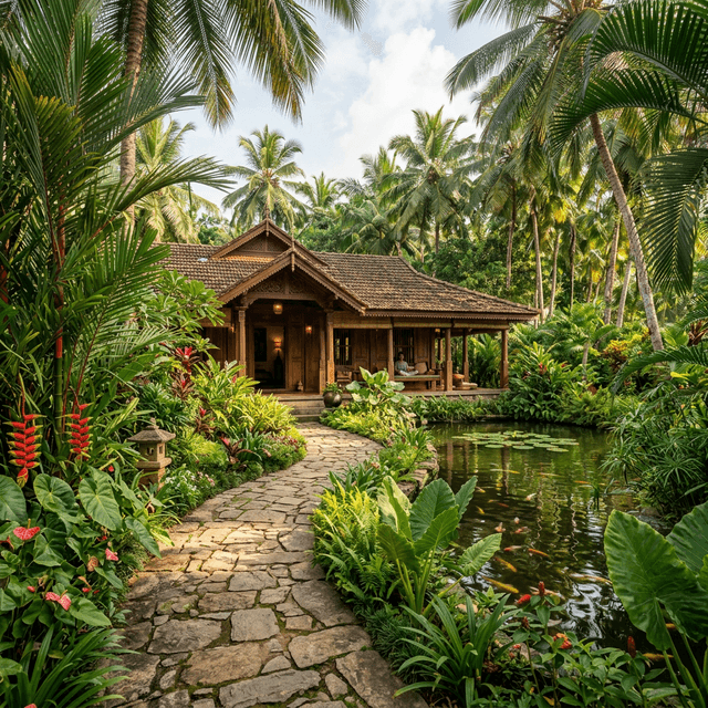 Lush wellness garden at Nature Gate