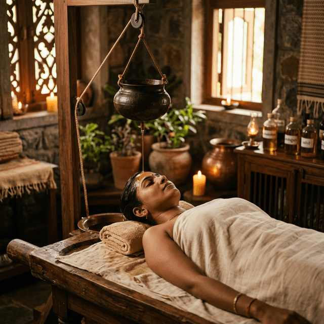Shirodhara oil therapy preparation